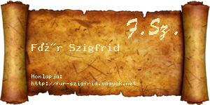 Für Szigfrid névjegykártya